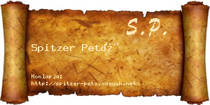 Spitzer Pető névjegykártya